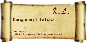 Kenyeres Líviusz névjegykártya